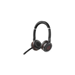 GN Audio Jabra Evolve 75 SE UC Stereo - Headset - på øret - Bluetooth - trådløs - aktiv støjfjerning - USB - med opladningsstander - Zoom Certified - for LINK 380a MS