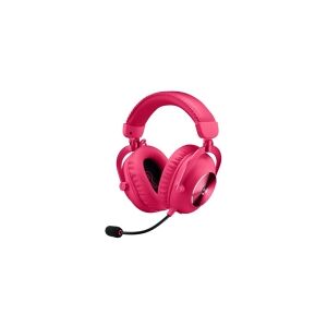 Logitech G Pro X 2 - Headset - fuld størrelse - Bluetooth / LIGHTSPEED - trådløs, kabling - 3,5 mm jackstik - støjisolerende - magenta