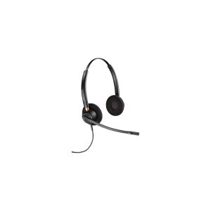 HP Poly EncorePro 520 - EncorePro 500 series - headset - på øret - kabling - aktiv støjfjerning - Quick Disconnect - sort - Certified for Skype for Business, UC-certificeret