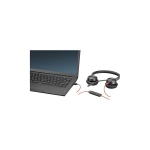 HP Poly Blackwire 8225-M - Blackwire 8200 series - headset - på øret - kabling - aktiv støjfjerning - USB-A - sort - Certified for Microsoft Teams