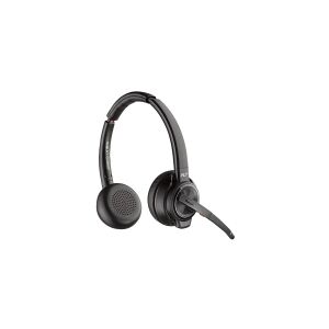 HP Poly Savi 8220 - Savi 8200 series - headset - på øret - DECT / Bluetooth - trådløs - USB-A via Bluetooth adapter - sort - Certified for Microsoft Teams, UC-certificeret