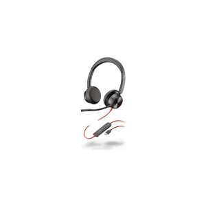 HP Poly Blackwire 8225 - Blackwire 8200 series - headset - på øret - kabling - aktiv støjfjerning - USB-C - sort - Certified for Microsoft Teams, UC-certificeret