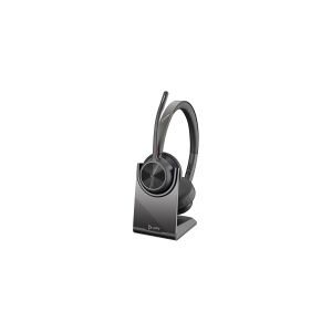 HP Poly Voyager 4320-M - Headset - på øret - Bluetooth - trådløs, kabling - USB-A via Bluetooth adapter - sort - Zoom Certified, Certified for Microsoft