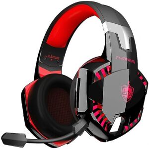 Bluetooth trådløs hovedtelefon med mikrofon, ps4 gaming headset til pc, Xbox One, PS5（Rød）