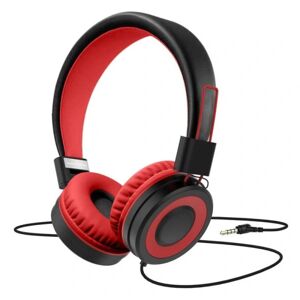 Børnehovedtelefoner - foldbare stereohøretelefoner med 3,5 mm jackstik, rød