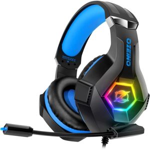 Gaming-headset PS5 PS4-headset med 7.1-surroundlyd, gaming-hovedtelefoner med støjreducerende fleksibel mikrofon RGB LED-lys, hukommelseshøreværn til PS5, P