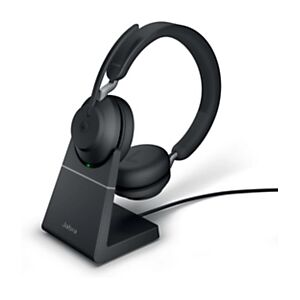 JABRA Evolve2 65 MS Stéréo - Casque sans fil Bluetooth + Station de recharge - Dongle USB-A - Noir - Publicité