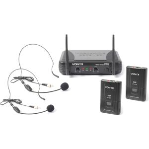 Vonyx STWM712H Systeme de micro-casque sans fil VHF a 2 canaux - Kits de microphones