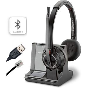 Plantronics Poly Savi 8220 Office UC Duo Casque Casque telephonique sans fil Pour telephone fixe PC mobile