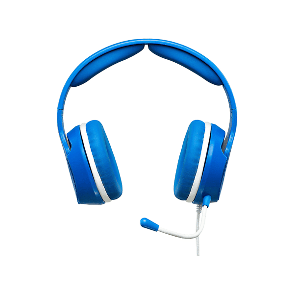 qubick wired gaming headset figc cuffie, bianco/azzurro