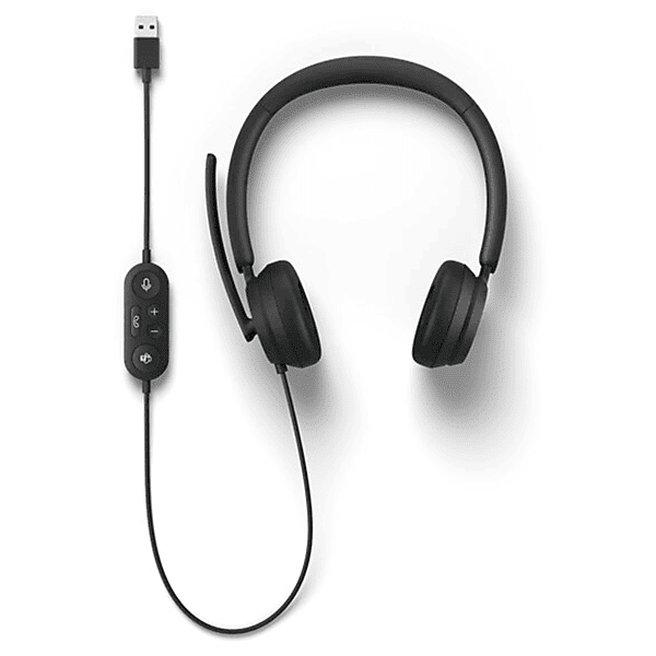 microsoft modern usb headset cuffie pc, nero