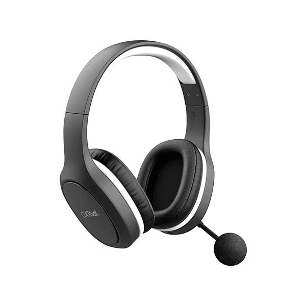 trust gxt391 thian wrls headset cuffie, black/white