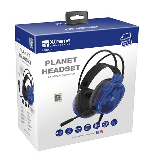 xtreme planet headset ps5-blu/nero