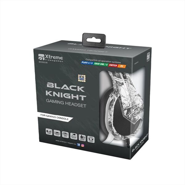 xtreme gaming headset black knight-bianco/nero