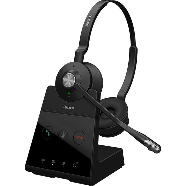 jabra 9559-553-111 cuffie bluetooth, wireless con microfono, antirumore, stereo, ideali per ufficio / call center, colore nero - engage 65 stereo