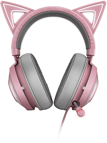 razer kraken kitty cuffie gaming, pink