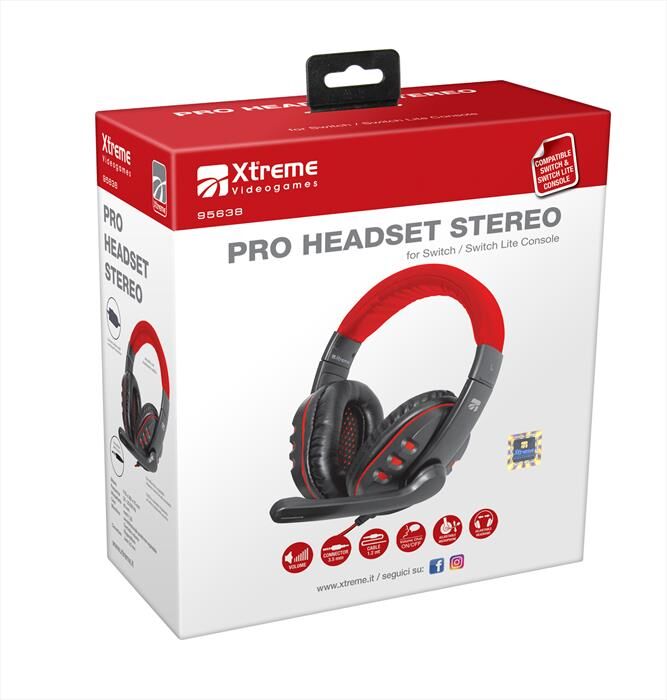 Xtreme Pro Headset Stereo-nero/rosso