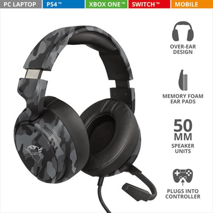 Trust Gxt433k Pylo Headset Camo Black-camo Black