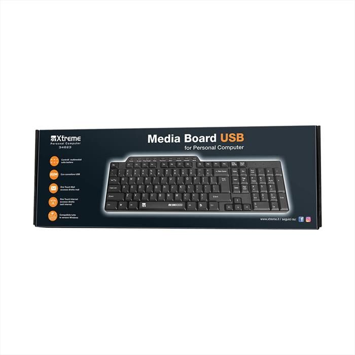 Xtreme Black Keyboard Usb-nero