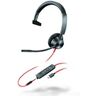 HP Poly Blackwire 3315 Monaural Microsoft Teams Certified USB-C Headset + 3,5 mm plug + USB-C/A adapter