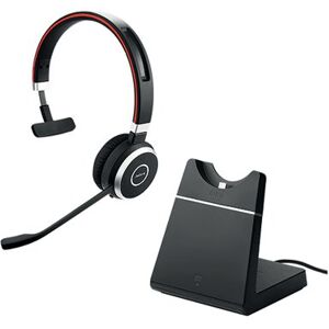 Jabra Evolve 65 SE UC Monaural Wireless Headset Link380 USB-A Adapter + Charging Stand 6593-833-499