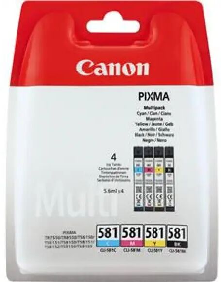 Canon Cartridge CLI-581 Zwart + Tricolor Multipack Meerdere