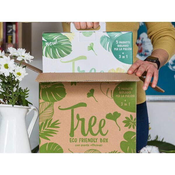 smartbox 100% bio: 3 box con prodotti naturali per la pulizia della casa con tree