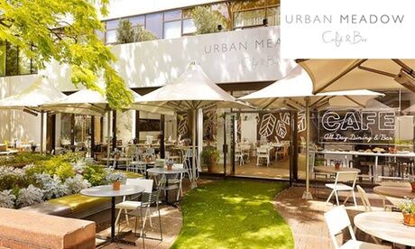 Urban Meadow Cafe Doubletree By Hilton Three-Course Dinner with Bottle of Bubbles for Two or Four at Urban Meadow Cafe Doubletree by Hilton