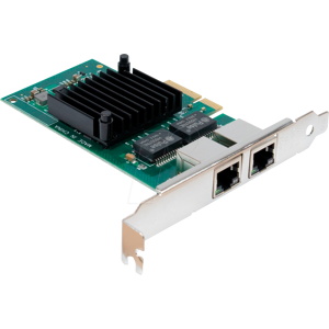 Inter-Tech IT77773002 - Netzwerkkarte, PCI Express, Gigabit Ethernet, 2x RJ45