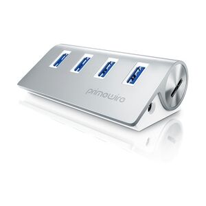 Primewire 4 Port USB 3.2 Gen1 SuperSpeed Datenhub Aluminiumgehäuse mit Netzteil Anschluss / Hot Plug