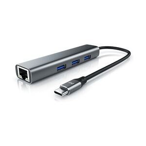 Primewire - USB C HUB mit RJ45 Ethernet - 10/100/1000 Mbit/s - Gigabit Ethernet, LAN Network Adapter - 3 x USB 3.2 Gen.1 A Ports - Notebook