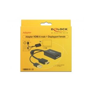 DeLock Videokonverter HDMI DisplayPort 4096 x 2160 HDMI-Eingang - HDMI Typ A 19-polig schwarz