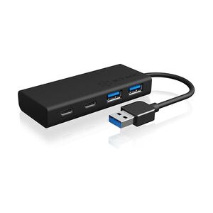 RaidSonic IB-HUB1426-U3 Schnittstellen-Hub USB 3.2 Gen 1 (3.1 Gen 1) Type-A 5000 Mbit/s Schwarz