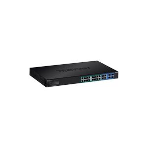 TRENDnet TPE 1620WSF - Switch - L2+ - smart - 16 x 10/100/1000 (PoE+) + 4 x delt Gigabit SFP - monterbar på stativ - PoE+ (370 W) - TAA-kompatibel