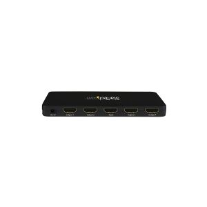 StarTech.com 4K HDMI Splitter - 4k 30Hz - 4 Port - Aluminum - Backward Compatible - HDMI Multi Port - HDMI Hub (ST124HD4K) - Video-/audioswitch - 4 x HDMI - desktop - for P/N: ST121HDBT20L, ST121HDBT20S, ST121HDBTE, SVA5H2NEUA