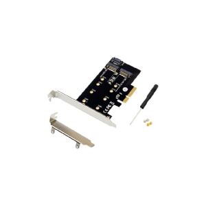 MicroConnect - Interfaceadapter - M.2 - M.2 NVMe Card - PCIe 3.0 x4, SATA 6Gb/s - sort sølv