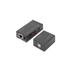 DIGITUS DA-70143 - USB Extender & 2.0 USB Hub 4 Port - USB-forlængerkabel - USB 2.0 - over CAT 5/5e/6 - op til 50 m