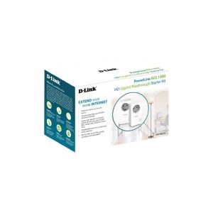 D-Link Systems D-Link PowerLine AV2 1000 HD Gigabit Passthrough Kit DHP-P601AV - Powerline-adaptersæt - 1GbE, HomePlug AV (HPAV) 2.0, IEEE 1901 - kan sluttes til vægstik