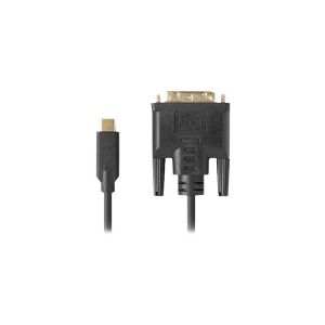 Lanberg - Adapterkabel - dobbeltlink - 24 pin USB-C (han) til DVI-D (han) - USB 3.2 Gen 2 - 1.8 m - 4K60 Hz (3840 x 2160) support - sort