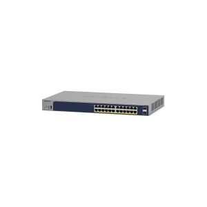 NETGEAR Smart GS728TP - Switch - L3 Lite - smart - 16 x 10/100/1000 (PoE) + 8 x 10/100/1000 (PoE+) + 4 x SFP - monterbar på stativ - PoE+ (192 W)