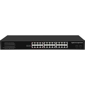 Lan-com Switch 24-Port 10/100/1000 Uplink 2-Port Gigabit La-Swai-G00224-S