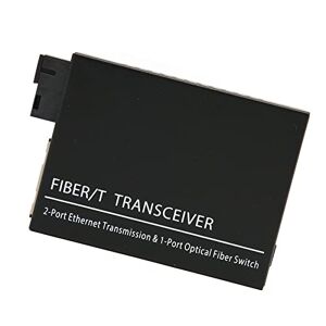 Fdit Fiber Transceiver, Fiber Ethernet Media Converter Single Mode Tx1310nm Rx1550nm Metal Material with SC Port for Office (UK Plug)