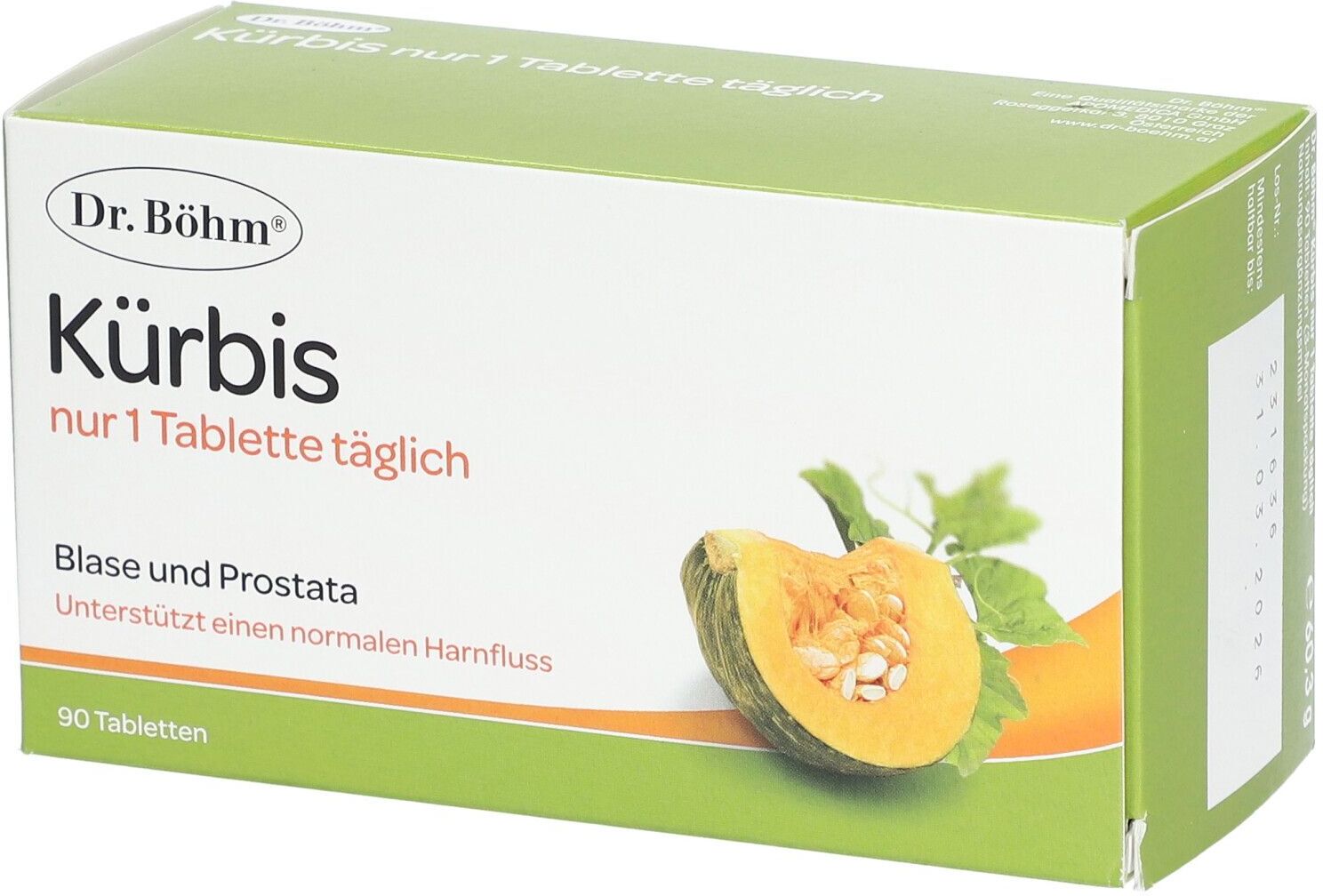 Dr. Böhm® Kürbis nur 1 Tablette täglich 90 St Tabletten