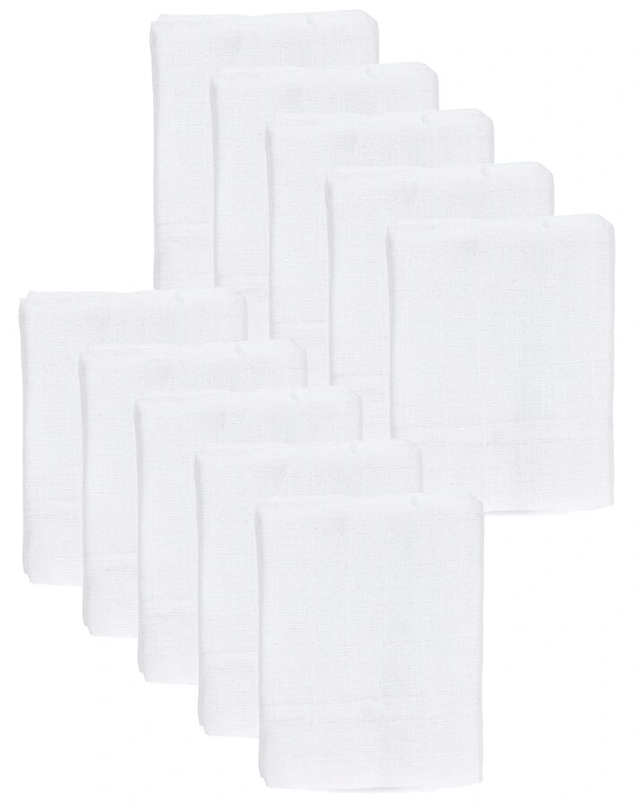Alvi® Mulltücher BABY DREAM (80x80) 10er Pack in weiß