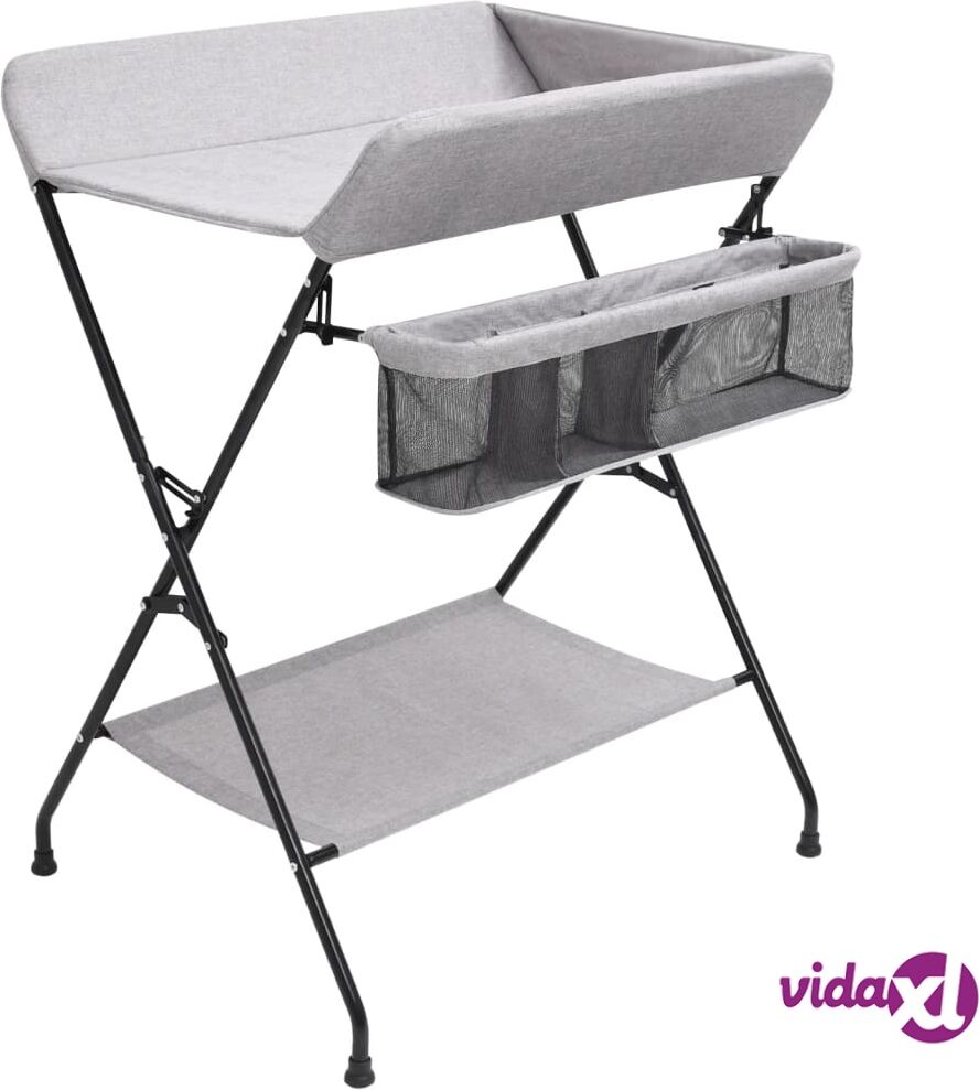 vidaXL Changing Table Light Grey Iron