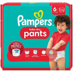 Pampers - Baby-Dry Pants Grösse 6, Sparpack, Baby Dry Gr.6 Extra Large 14-19kg 32stk