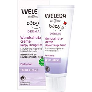 WELEDA Bio Baby Derma Weiße Malve Wundschutzcreme, Naturkosmetik Babycreme für den Schutz und die Regeneration von gereizter Baby Haut, Heilsalbe für die Pflege des Windelbereich (1 x 50ml)