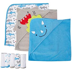 Simple Joys by Carter's Baby-Jungen 8-Piece Towel and Washcloth Winter-Zubehör-Set, Haifisch, Einheitsgröße