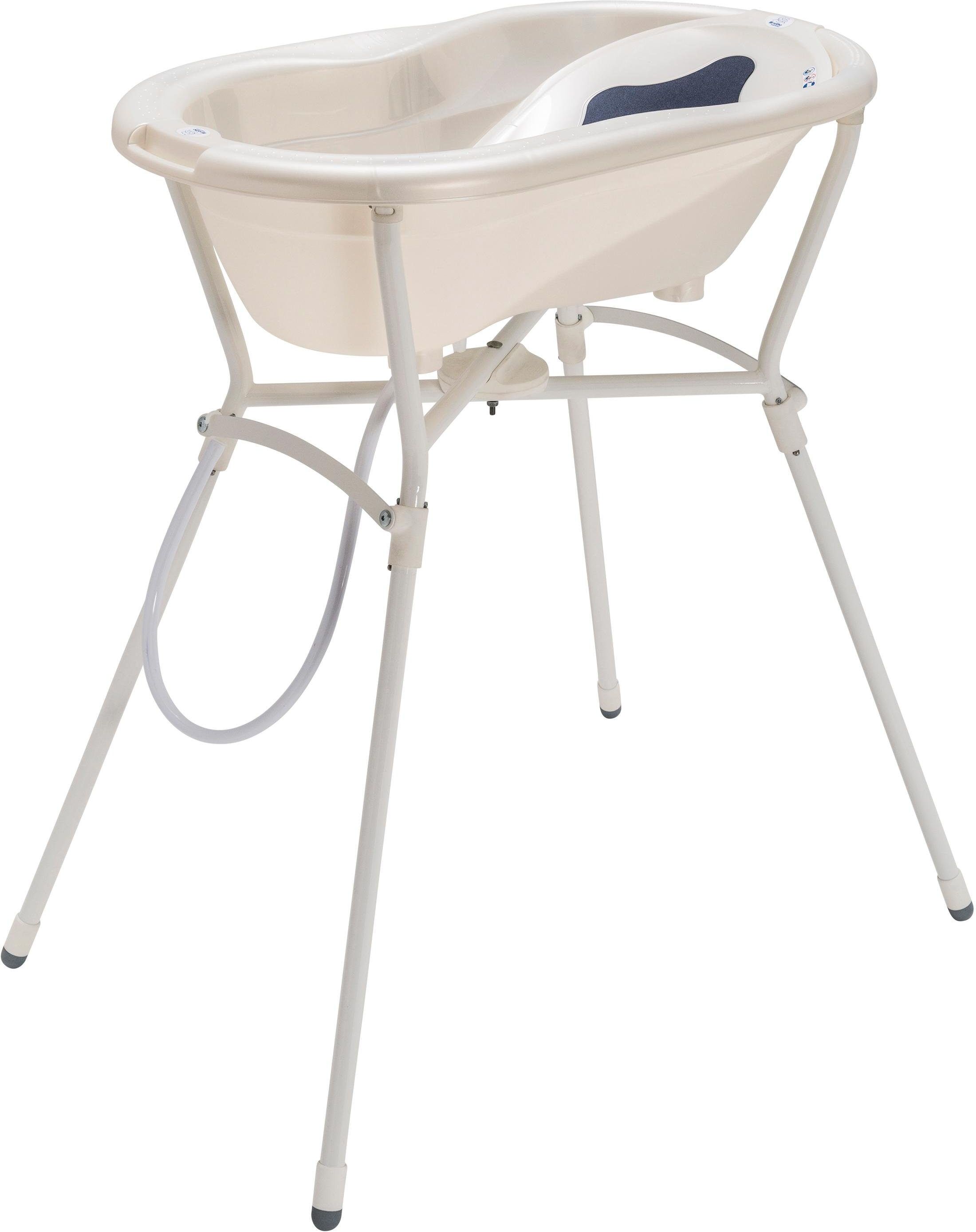 Rotho Babydesign Babybadewanne »Badelösung T0P mit Wannenständer«, (Set),... beige