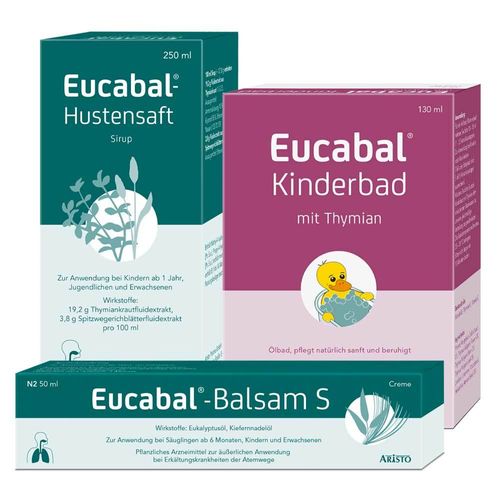 Eucabal® Set Eucabal® Balsam S + Eucabal®-Hustensaft + Eucabal® Kinderbad mit Thymian 1 St Set
